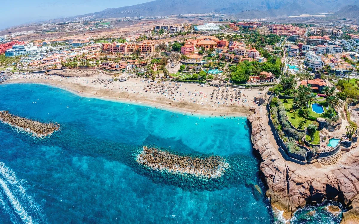 Coastline and beach promenade in Costa Adeje, south Tenerife – guide to Costa Adeje cannabis clubs and private associations